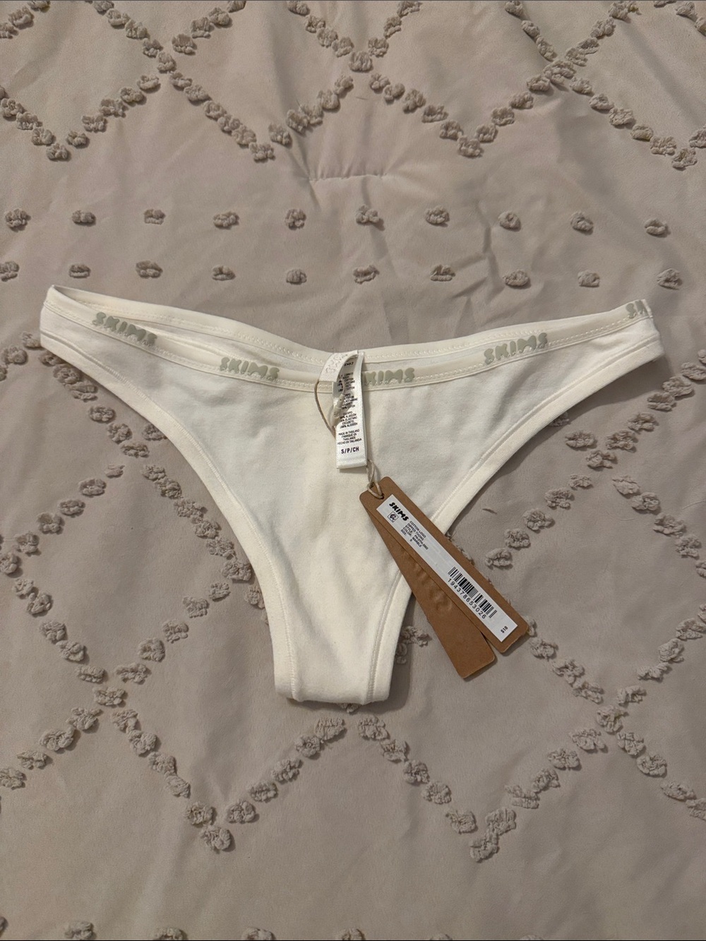 SKIMS Cotton Dipped Thong in Marble